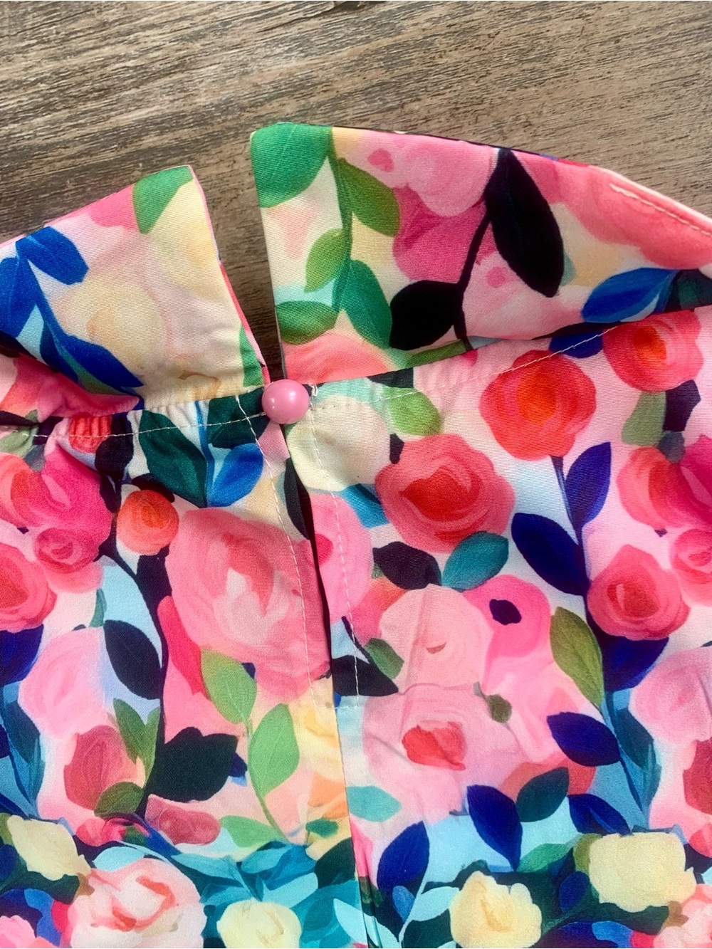 Floral Maximalism Business Casual Short-Sleeve Top in Pink Multi - Picture 7 of 7